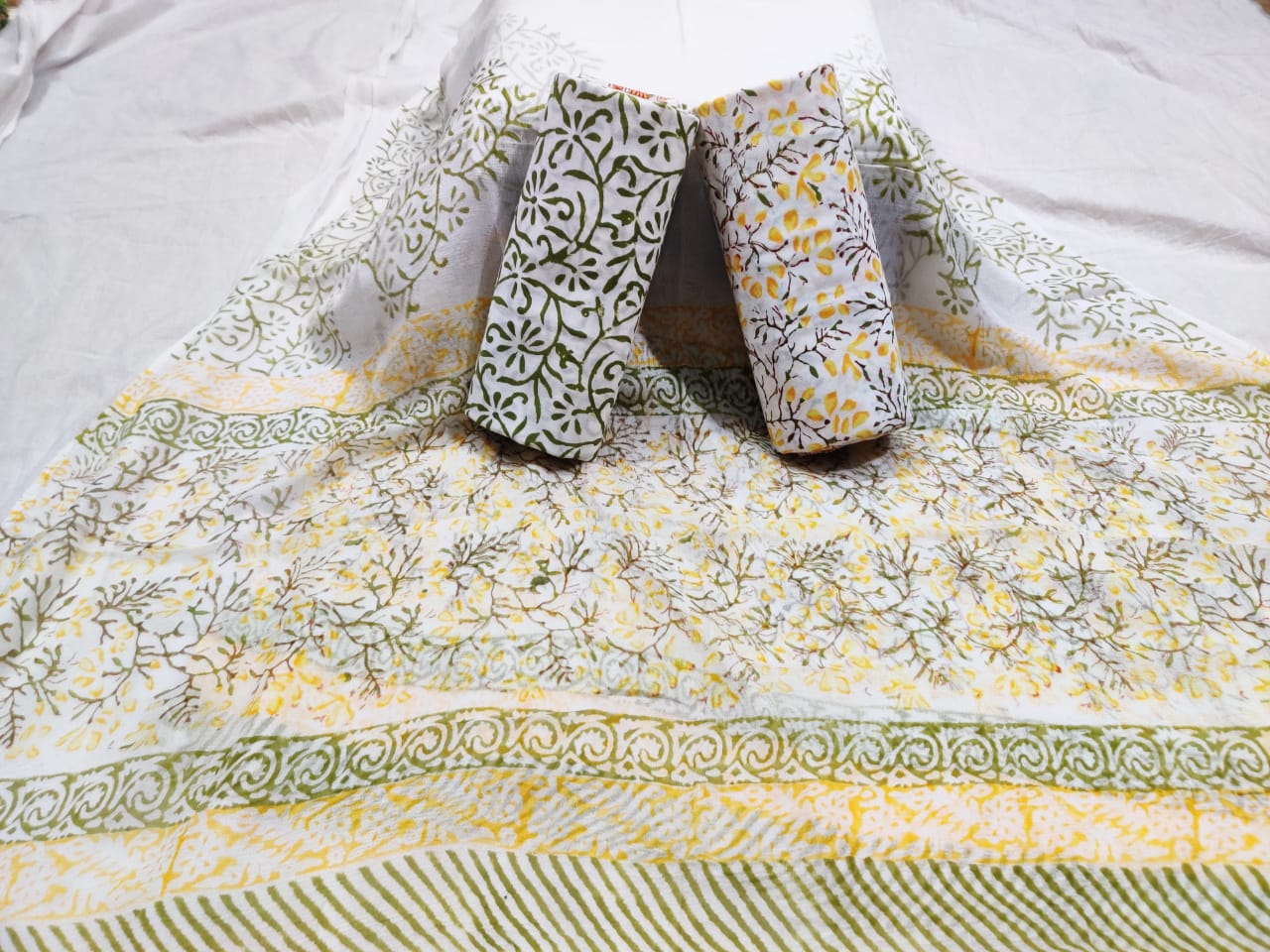 Non Catalog Cotton Printed Suits With Chiffon Dupatta Buy Online At Cheapest Rates