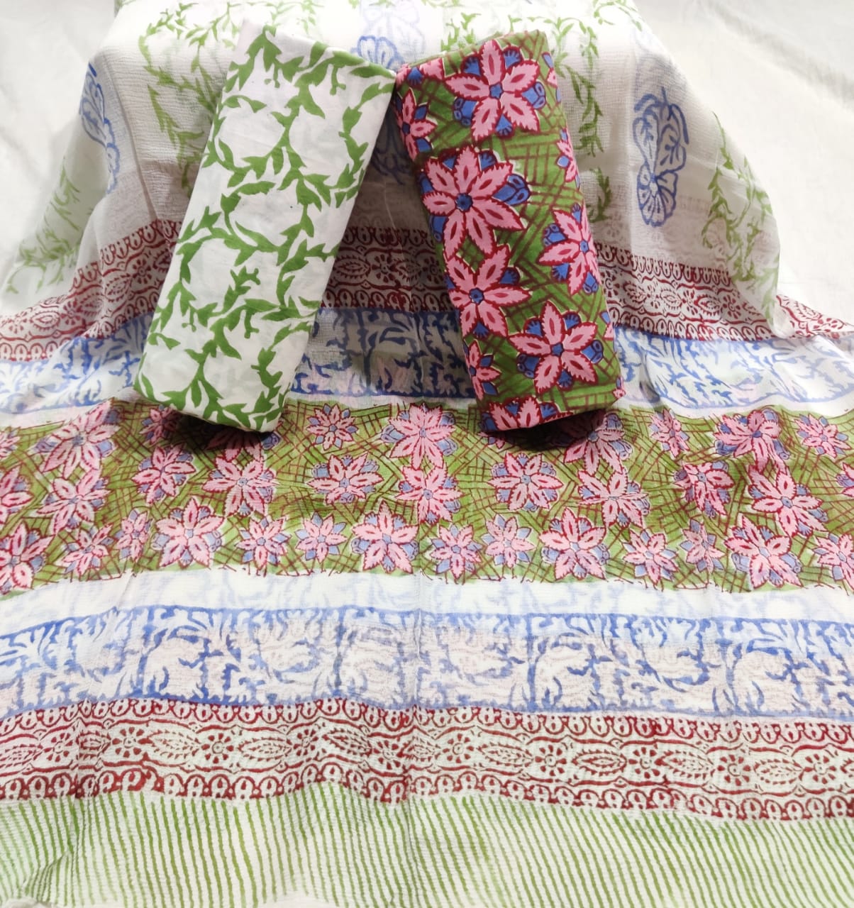 Non Catalog Cotton Printed Suits With Chiffon Dupatta Buy Online At Cheapest Rates