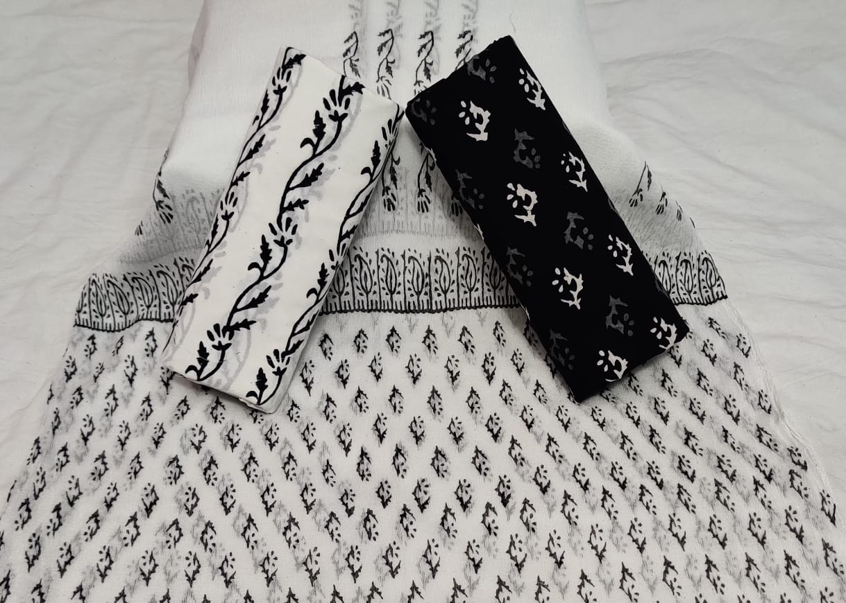 Non Catalog Cotton Printed Suits With Chiffon Dupatta Buy Online At Cheapest Rates