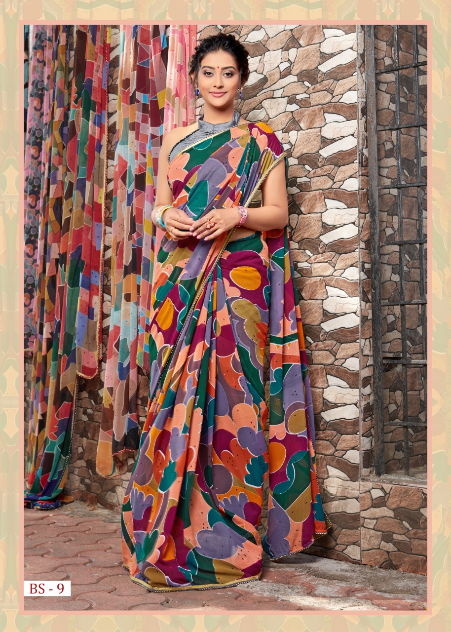 Sr Brand Present B Star Heavy Weightless Printed Fancy Saree Wholesaler