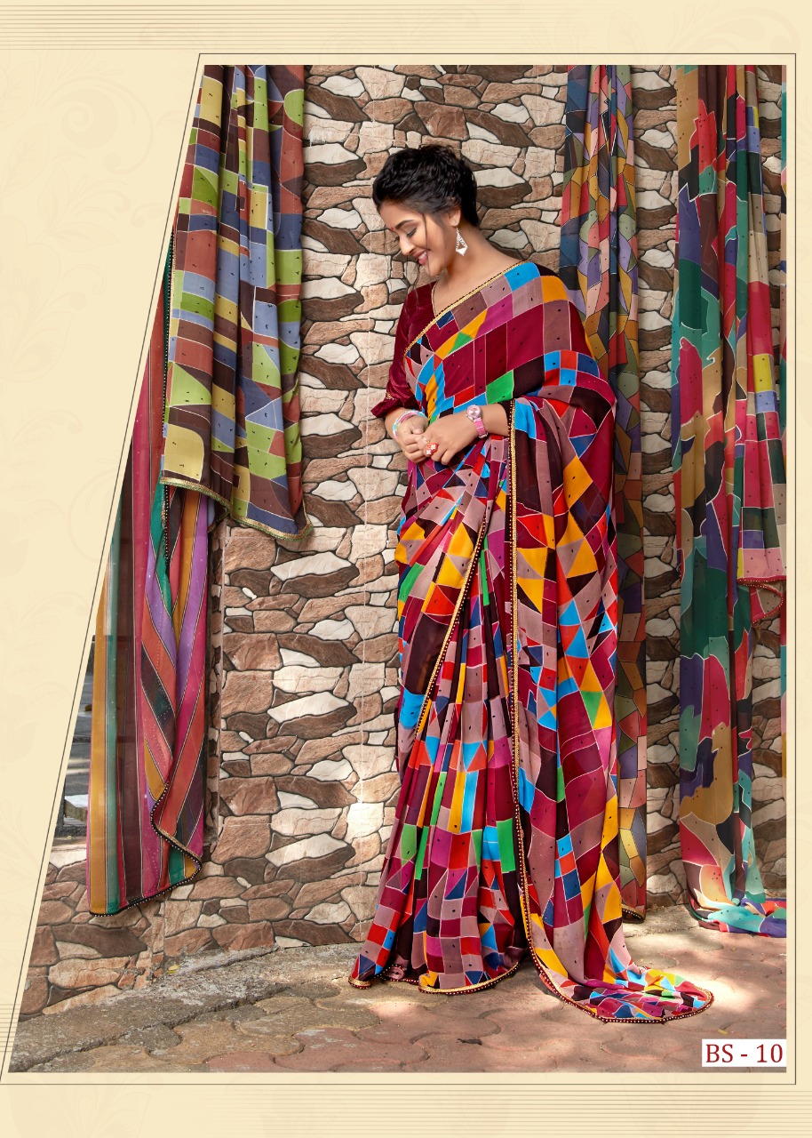 Sr Brand Present B Star Heavy Weightless Printed Fancy Saree Wholesaler