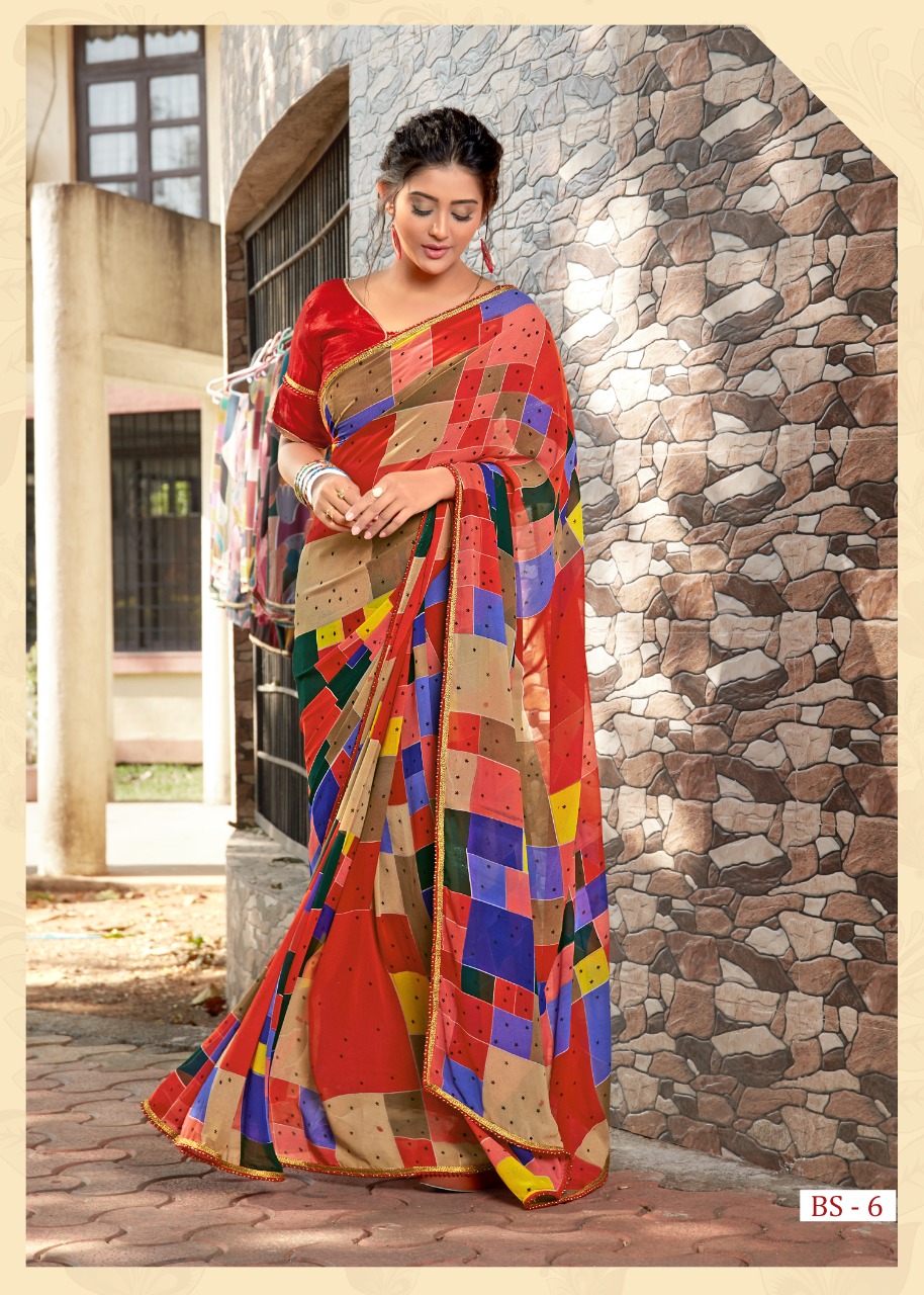 Sr Brand Present B Star Heavy Weightless Printed Fancy Saree Wholesaler