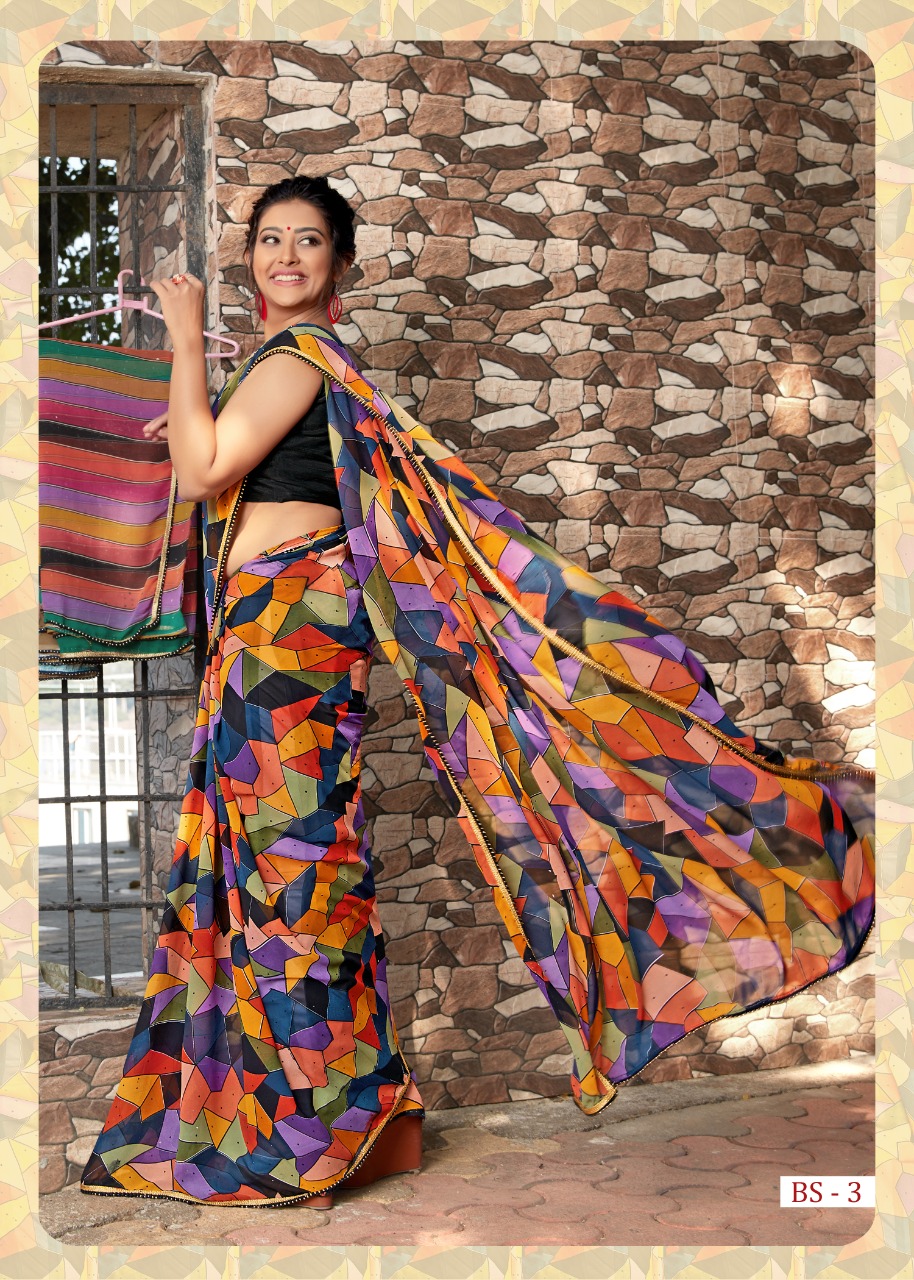 Sr Brand Present B Star Heavy Weightless Printed Fancy Saree Wholesaler