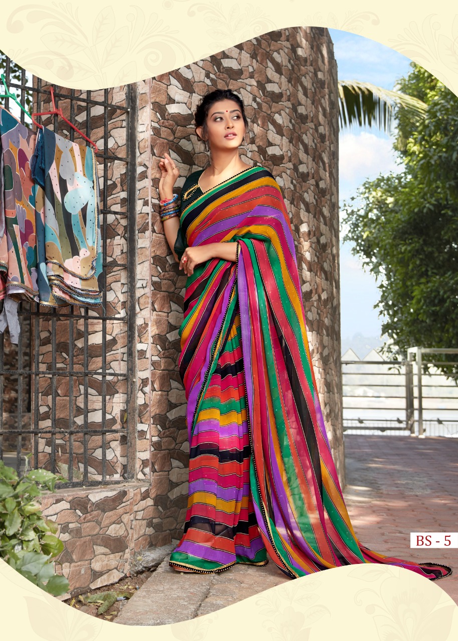 Sr Brand Present B Star Heavy Weightless Printed Fancy Saree Wholesaler