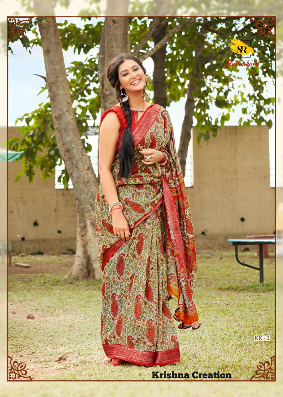 Sr Brands Kalamkari Cotton Weaving Traditional Wear Saree Wholesaler