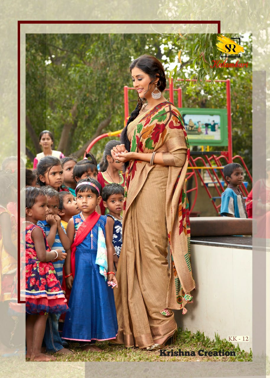 Sr Brands Kalamkari Cotton Weaving Traditional Wear Saree Wholesaler