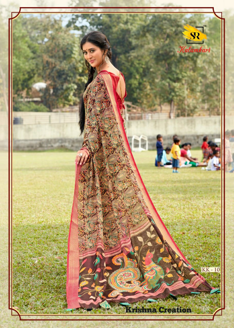 Sr Brands Kalamkari Cotton Weaving Traditional Wear Saree Wholesaler