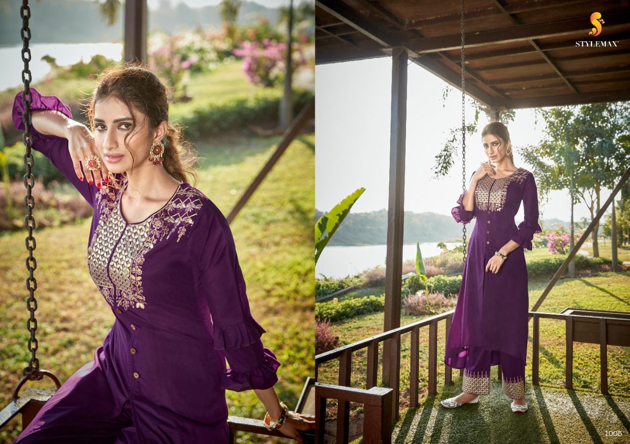 Stylemax Vintage Vol 2 Nx  Cotton Silk Designer Top And Palazzo Pair Collection