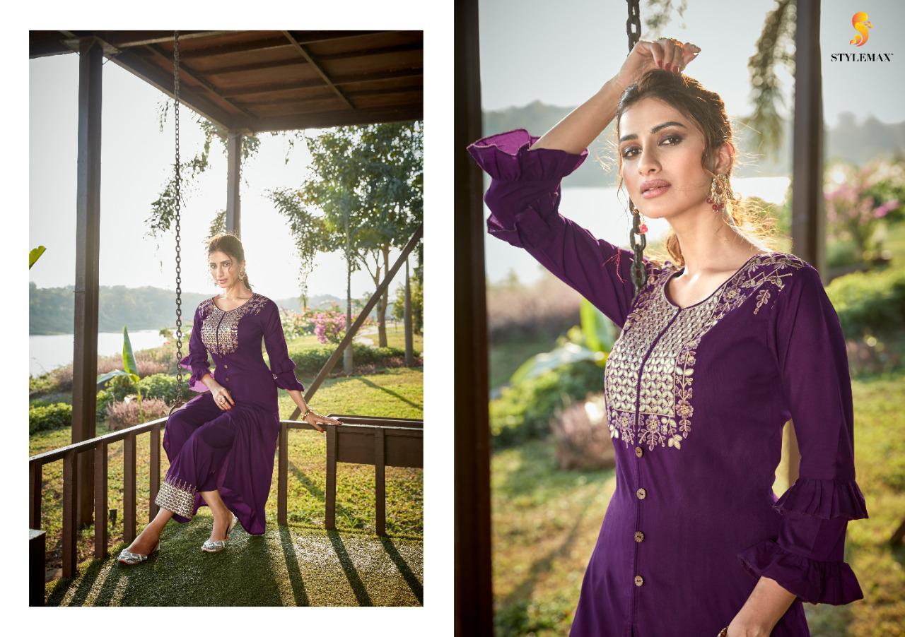 Stylemax Vintage Vol 2 Nx  Cotton Silk Designer Top And Palazzo Pair Collection