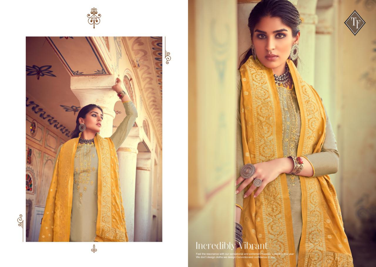 Tanishk Fashion Kriza Jam Satin Silk With Embroidery Work Suit Exporter