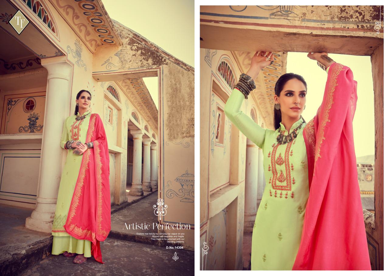 Tanishk Fashion Kriza Jam Satin Silk With Embroidery Work Suit Exporter