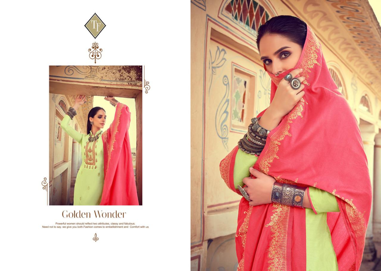 Tanishk Fashion Kriza Jam Satin Silk With Embroidery Work Suit Exporter