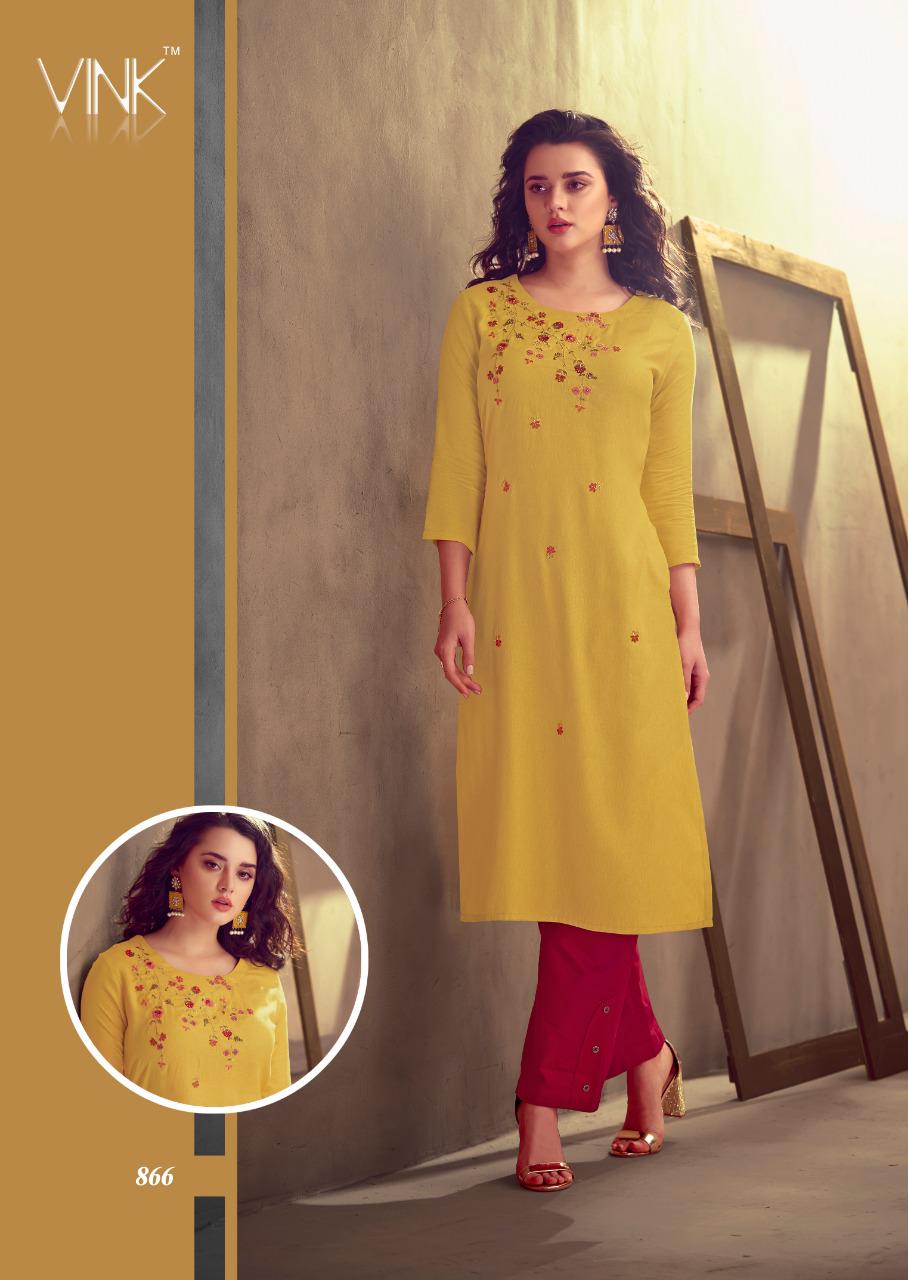 Vink Kurti Grace Latest Handwork Kurtis With Bottoms Branded Collection