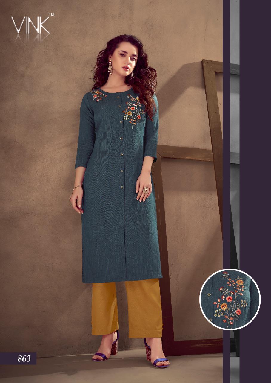 Vink Kurti Grace Latest Handwork Kurtis With Bottoms Branded Collection
