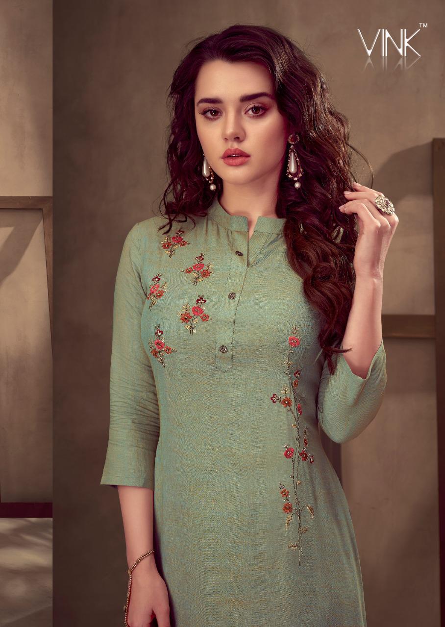 Vink Kurti Grace Latest Handwork Kurtis With Bottoms Branded Collection