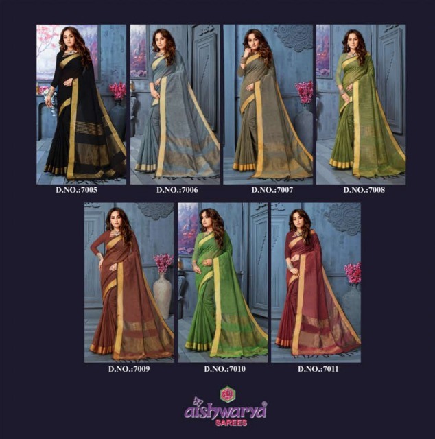 Aishwarya Launching Harika Vol 2 Linen Hand Woven Saree At Chipest Price In Surat Market