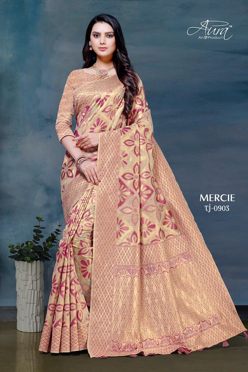 Aura Saree Mercie Chanderi Cotton Ethnic Wear Saris Buy Online Shopping