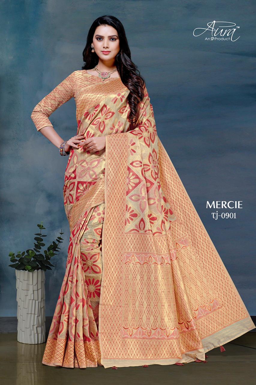 Aura Saree Mercie Chanderi Cotton Ethnic Wear Saris Buy Online Shopping