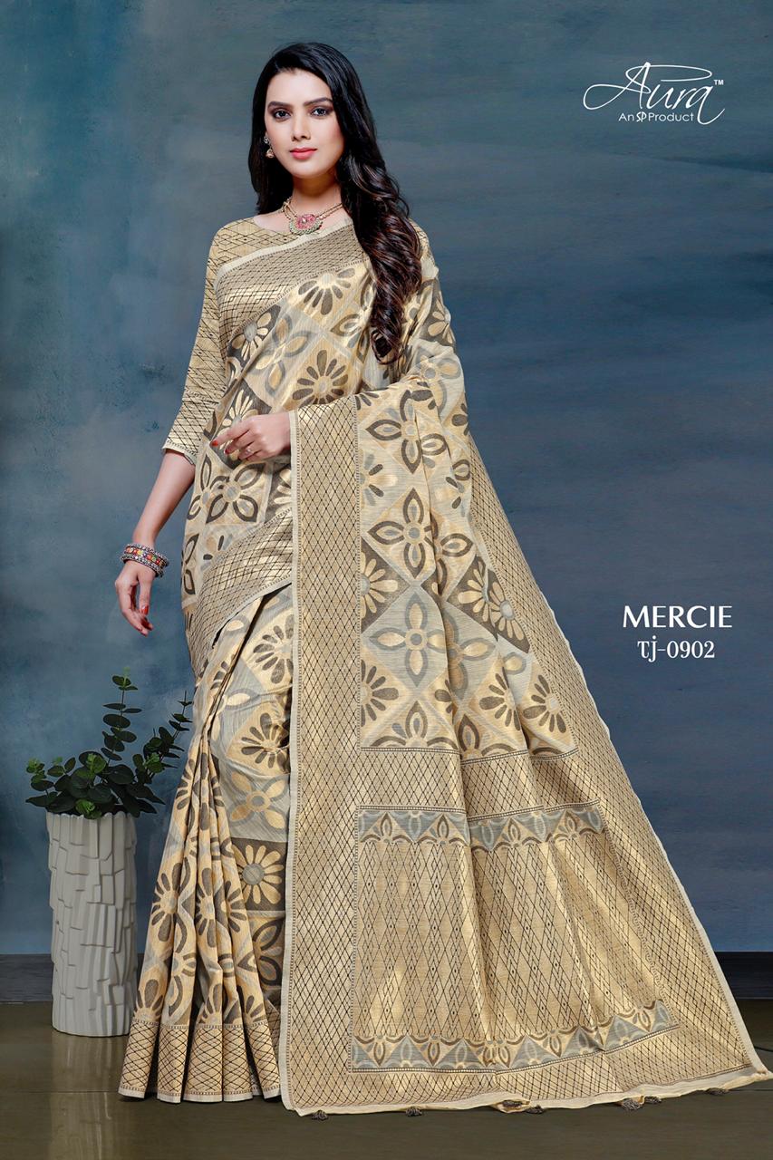 Aura Saree Mercie Chanderi Cotton Ethnic Wear Saris Buy Online Shopping