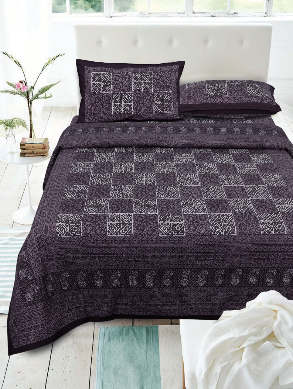 Daabu Prints Cotton Bed Sheets Dark Color Matching Bedsheets Buy Online