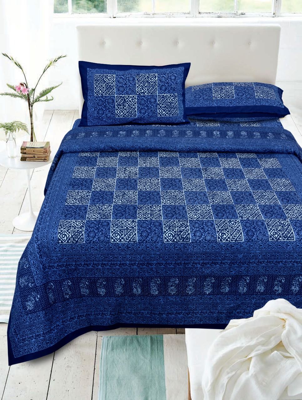 Daabu Prints Cotton Bed Sheets Dark Color Matching Bedsheets Buy Online
