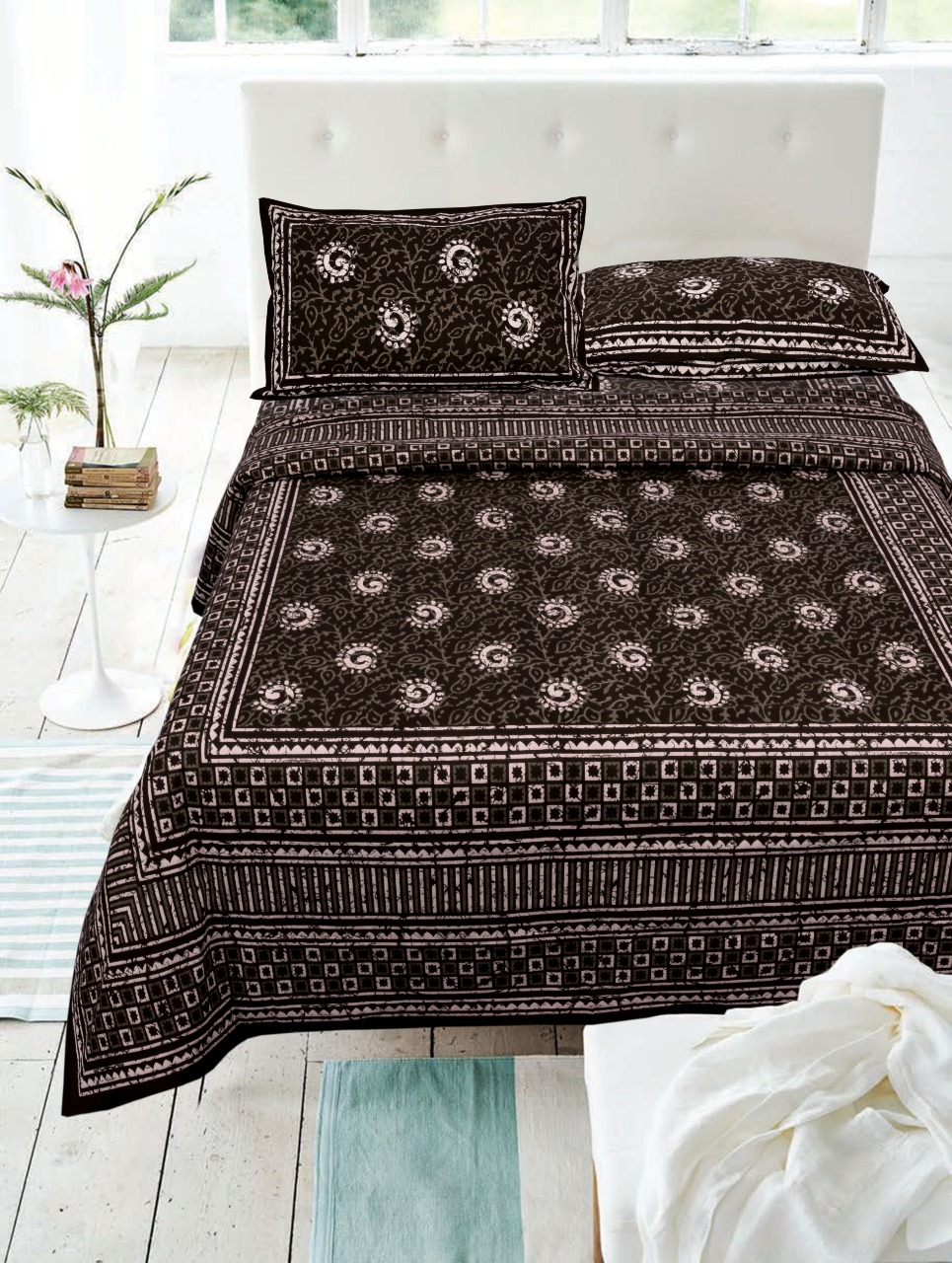 Daabu Prints Cotton Bed Sheets Dark Color Matching Bedsheets Buy Online