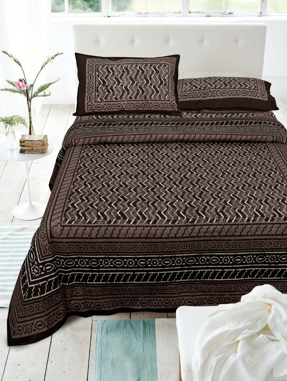 Daabu Prints Cotton Bed Sheets Dark Color Matching Bedsheets Buy Online