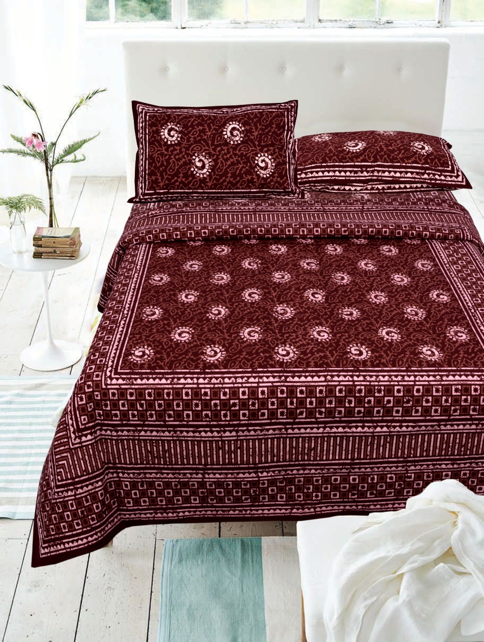 Daabu Prints Cotton Bed Sheets Dark Color Matching Bedsheets Buy Online