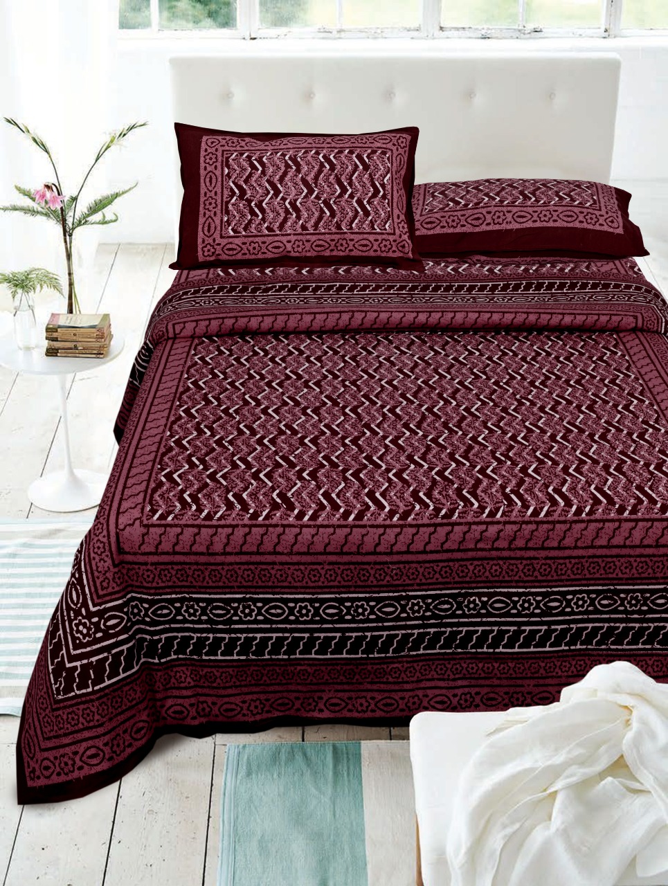 Daabu Prints Cotton Bed Sheets Dark Color Matching Bedsheets Buy Online