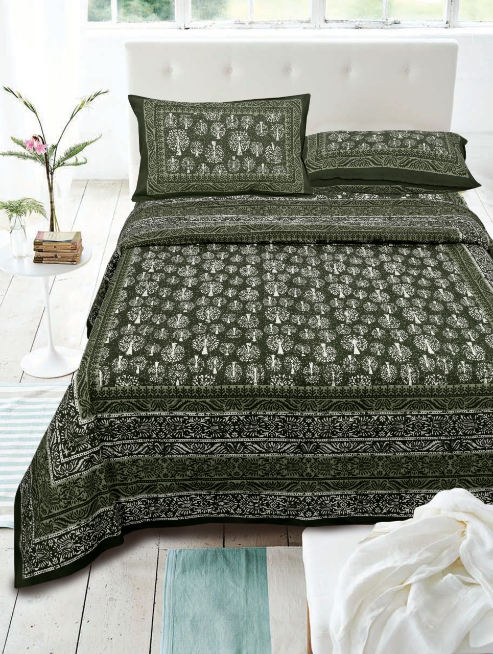 Daabu Prints Cotton Bed Sheets Dark Color Matching Bedsheets Buy Online