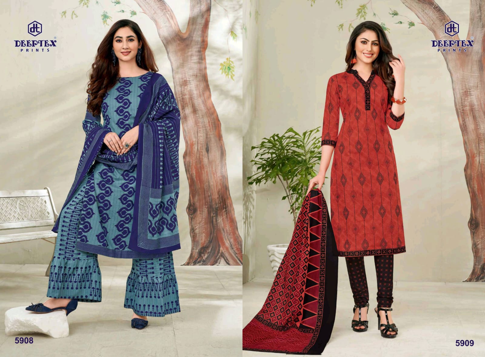 Deeptex Launches Miss India Vol 59 Unstitched Cotton Suit Catalogs
