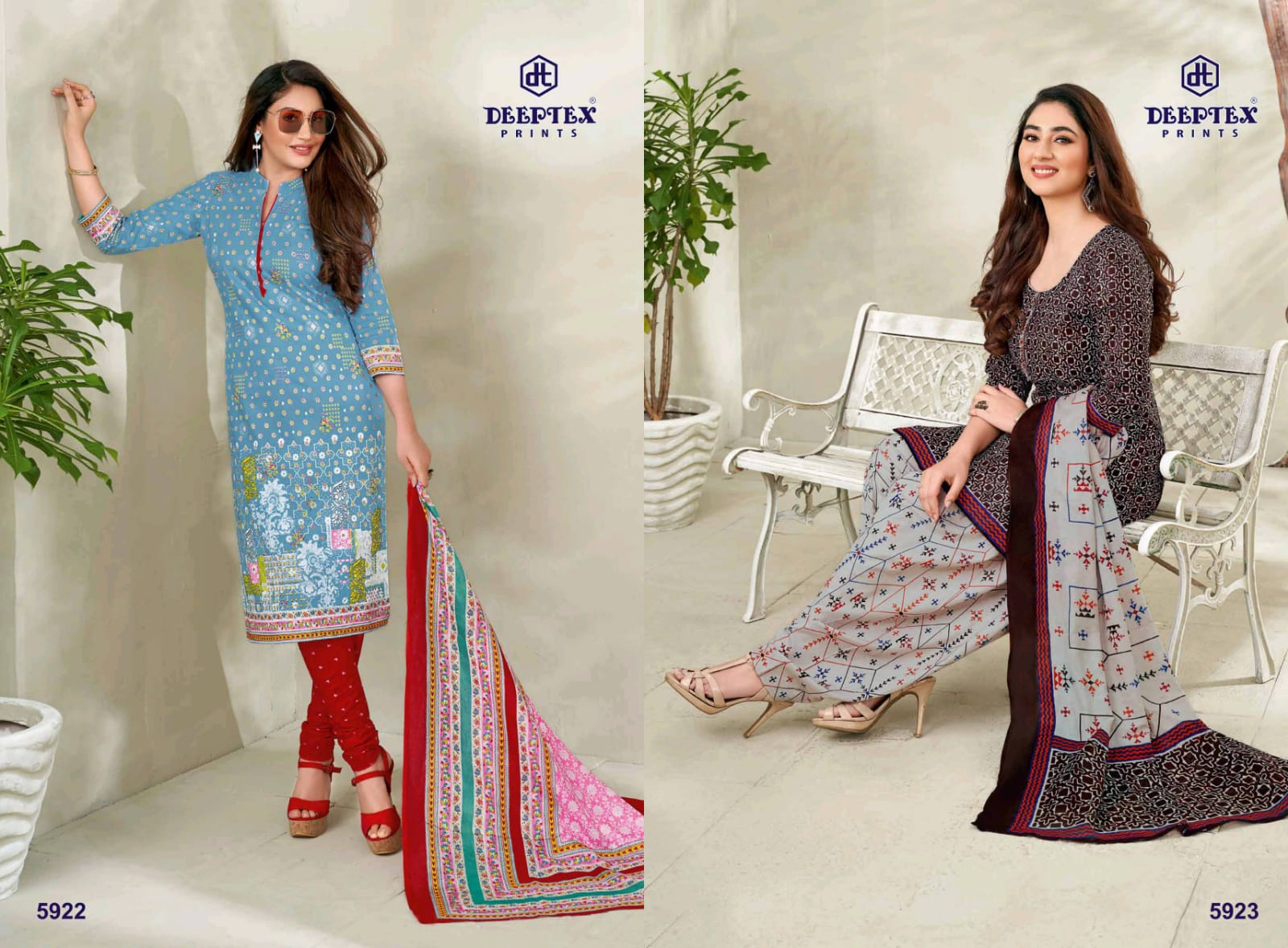 Deeptex Launches Miss India Vol 59 Unstitched Cotton Suit Catalogs