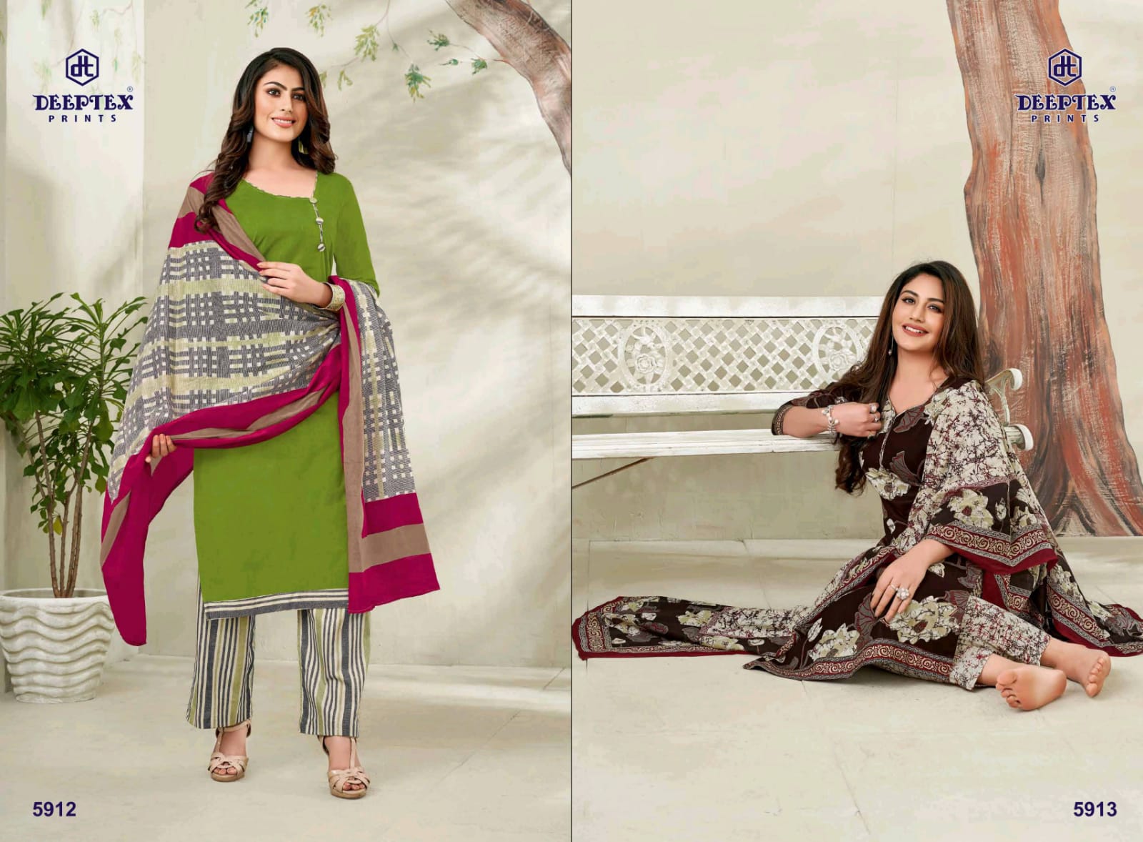 Deeptex Launches Miss India Vol 59 Unstitched Cotton Suit Catalogs