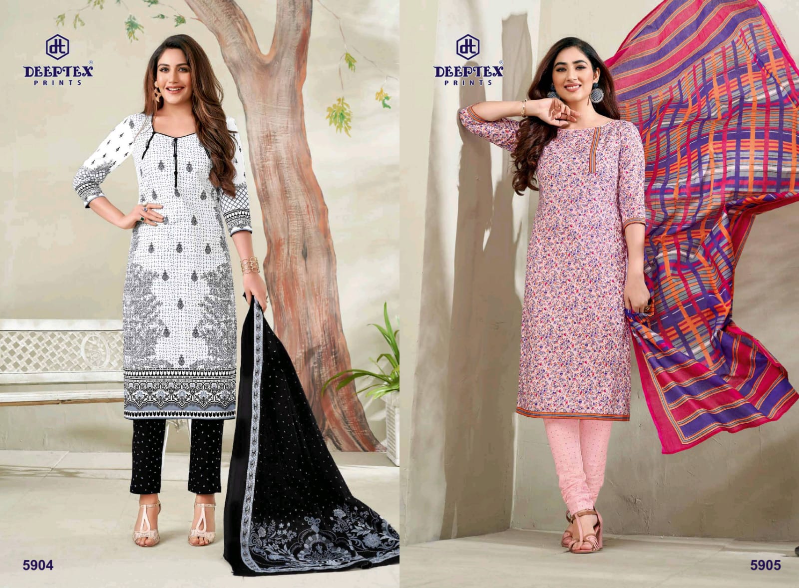 Deeptex Launches Miss India Vol 59 Unstitched Cotton Suit Catalogs