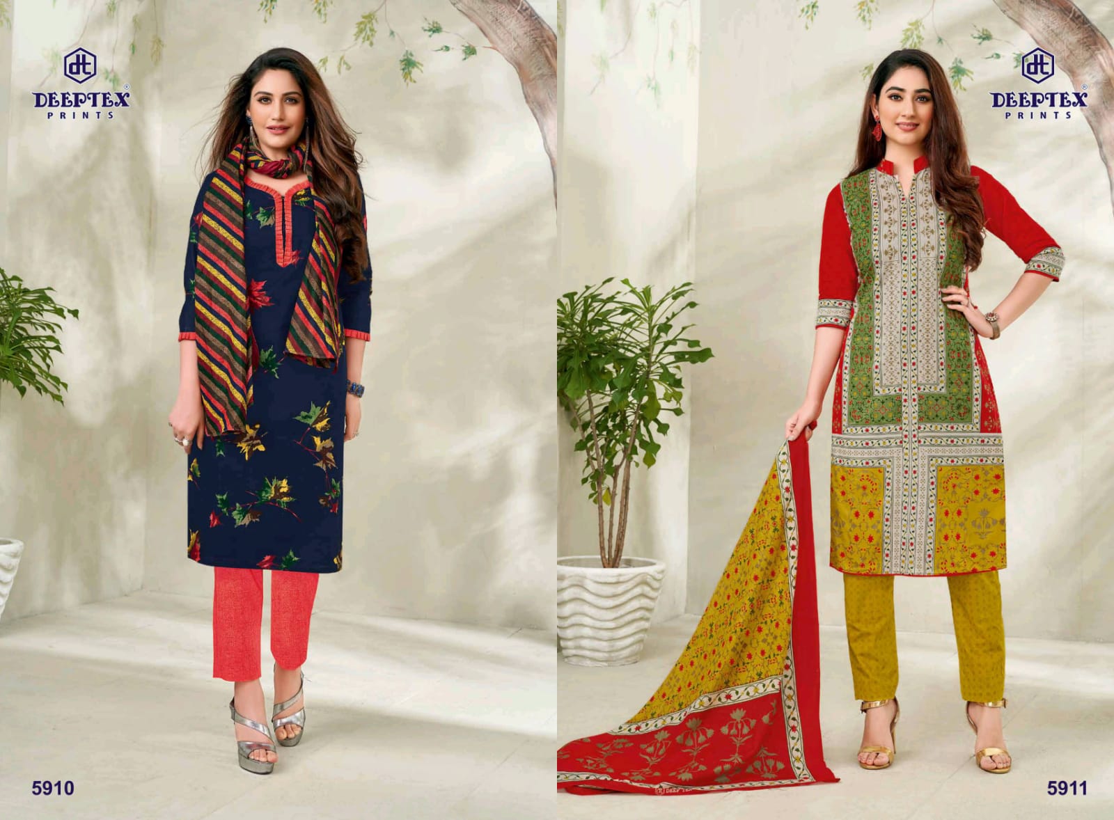 Deeptex Launches Miss India Vol 59 Unstitched Cotton Suit Catalogs