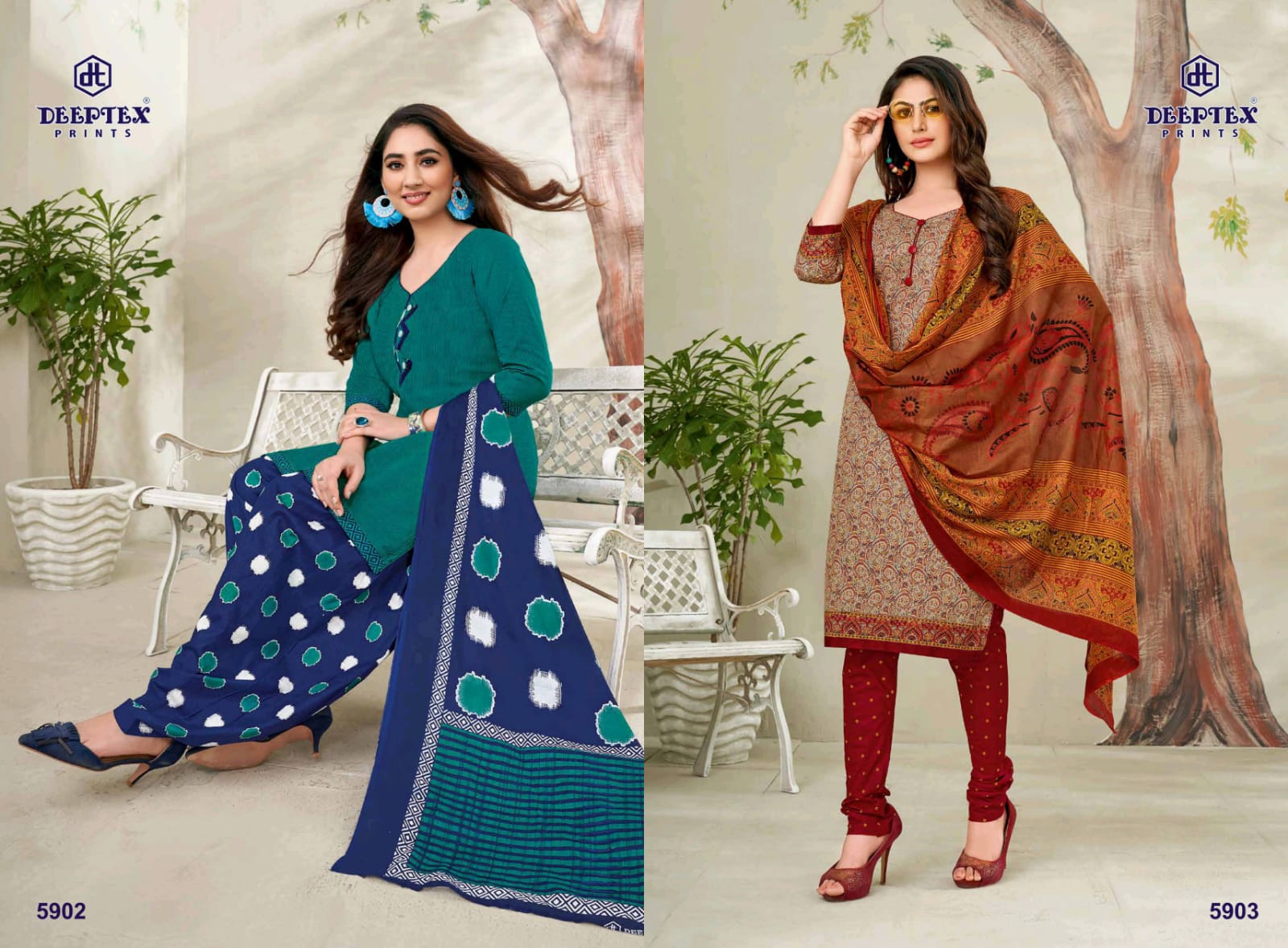 Deeptex Launches Miss India Vol 59 Unstitched Cotton Suit Catalogs