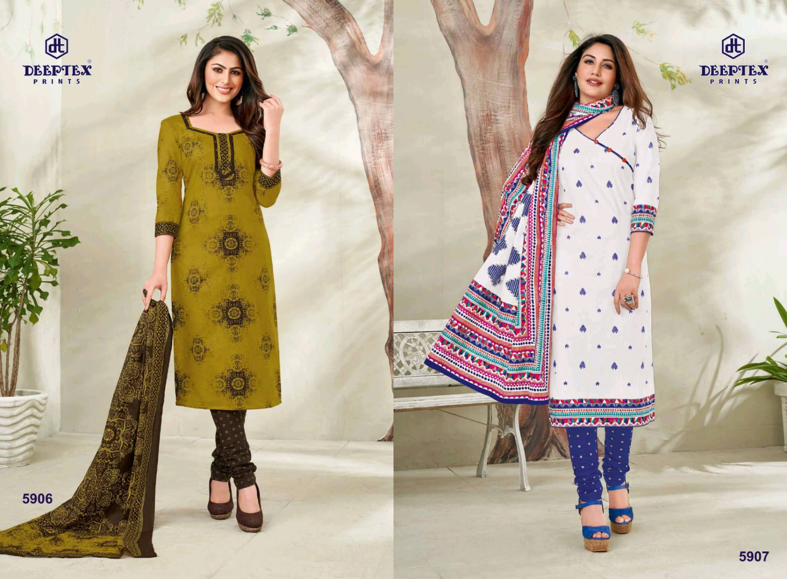 Deeptex Launches Miss India Vol 59 Unstitched Cotton Suit Catalogs