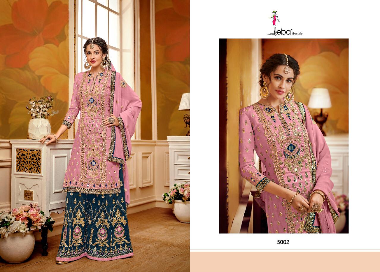 Eba Lifestyle Nazarana Vol 1 Georgette With Full Embroidery Work Plazzo Style Salwar Suit