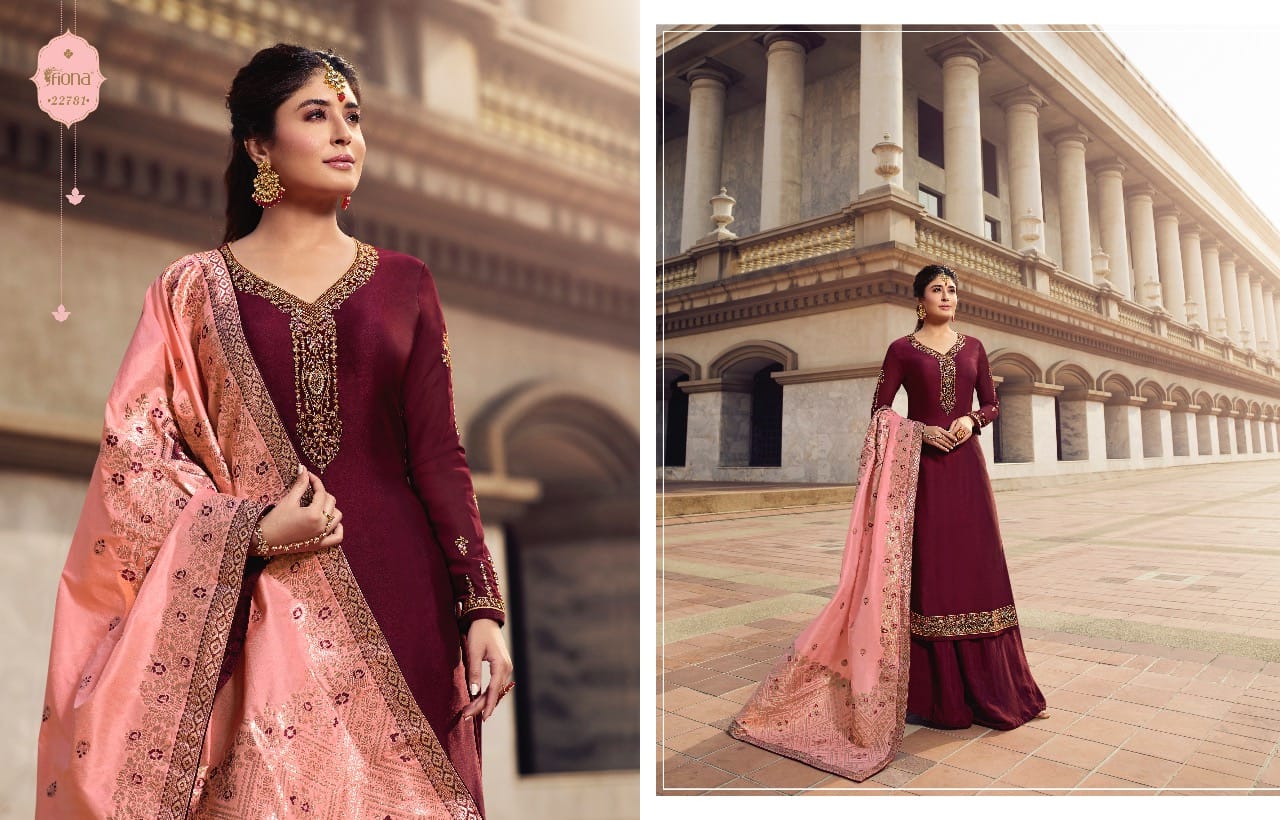Fiona Kritika Jacquard Dupatta Satin Georgette Designer Party Wear Suit Looking Adorable