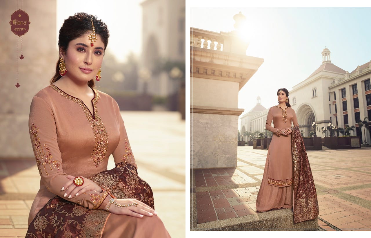 Fiona Kritika Jacquard Dupatta Satin Georgette Designer Party Wear Suit Looking Adorable