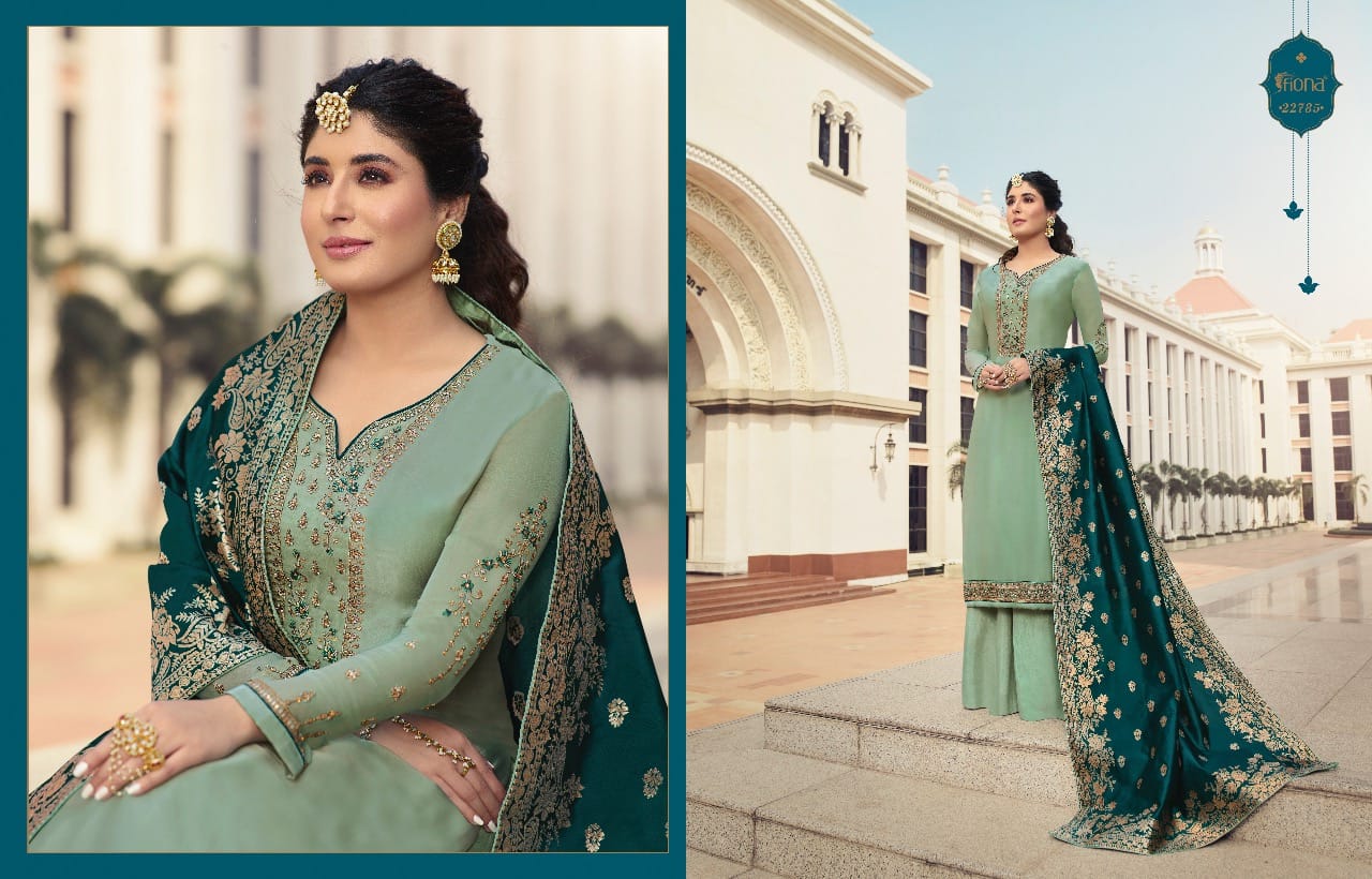 Fiona Kritika Jacquard Dupatta Satin Georgette Designer Party Wear Suit Looking Adorable