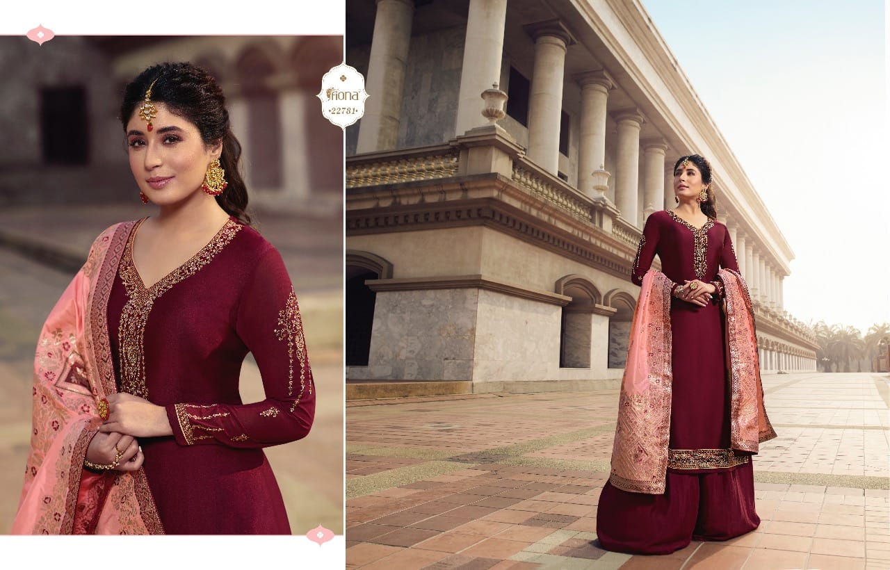 Fiona Kritika Jacquard Dupatta Satin Georgette Designer Party Wear Suit Looking Adorable