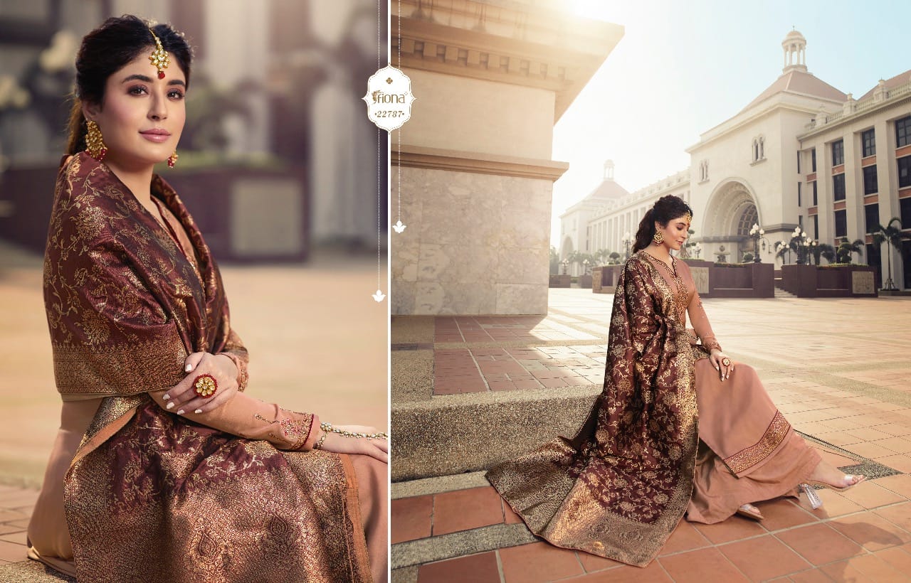 Fiona Kritika Jacquard Dupatta Satin Georgette Designer Party Wear Suit Looking Adorable