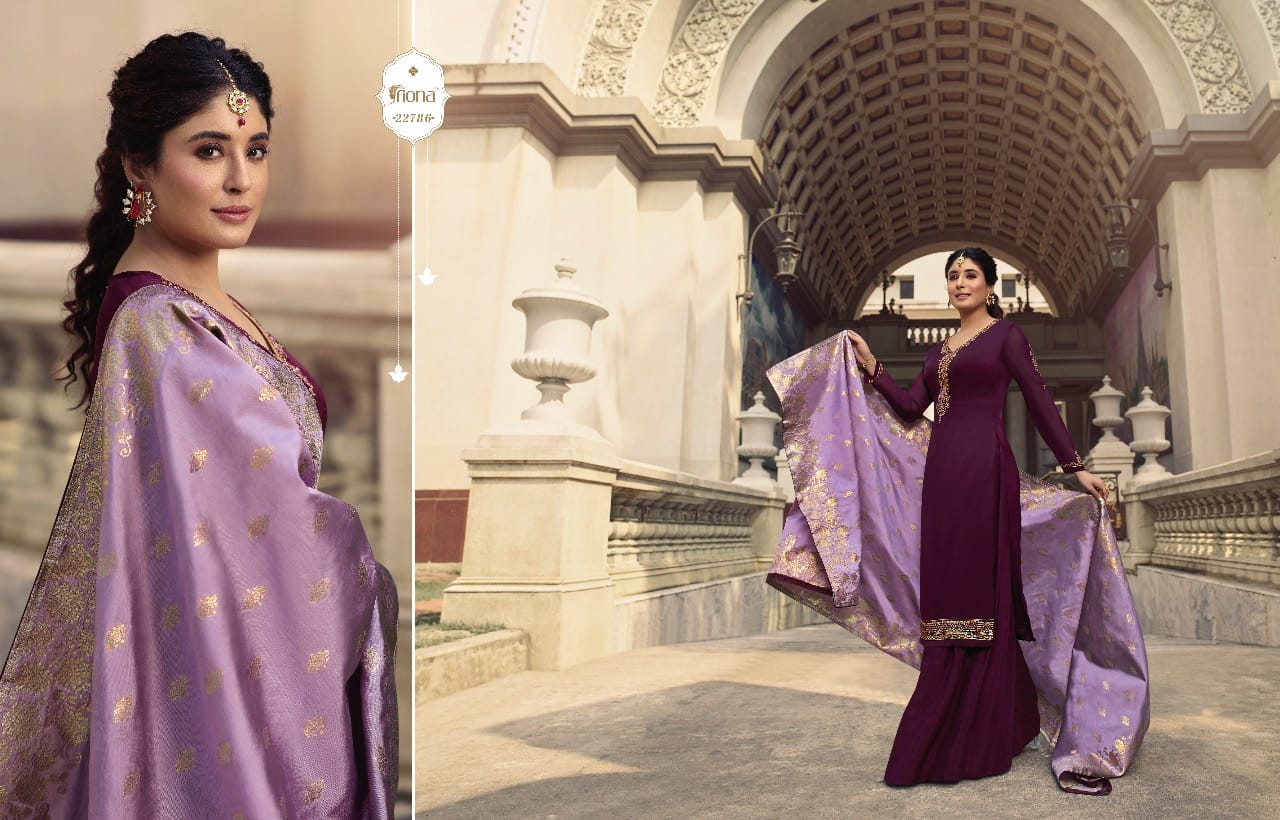 Fiona Kritika Jacquard Dupatta Satin Georgette Designer Party Wear Suit Looking Adorable