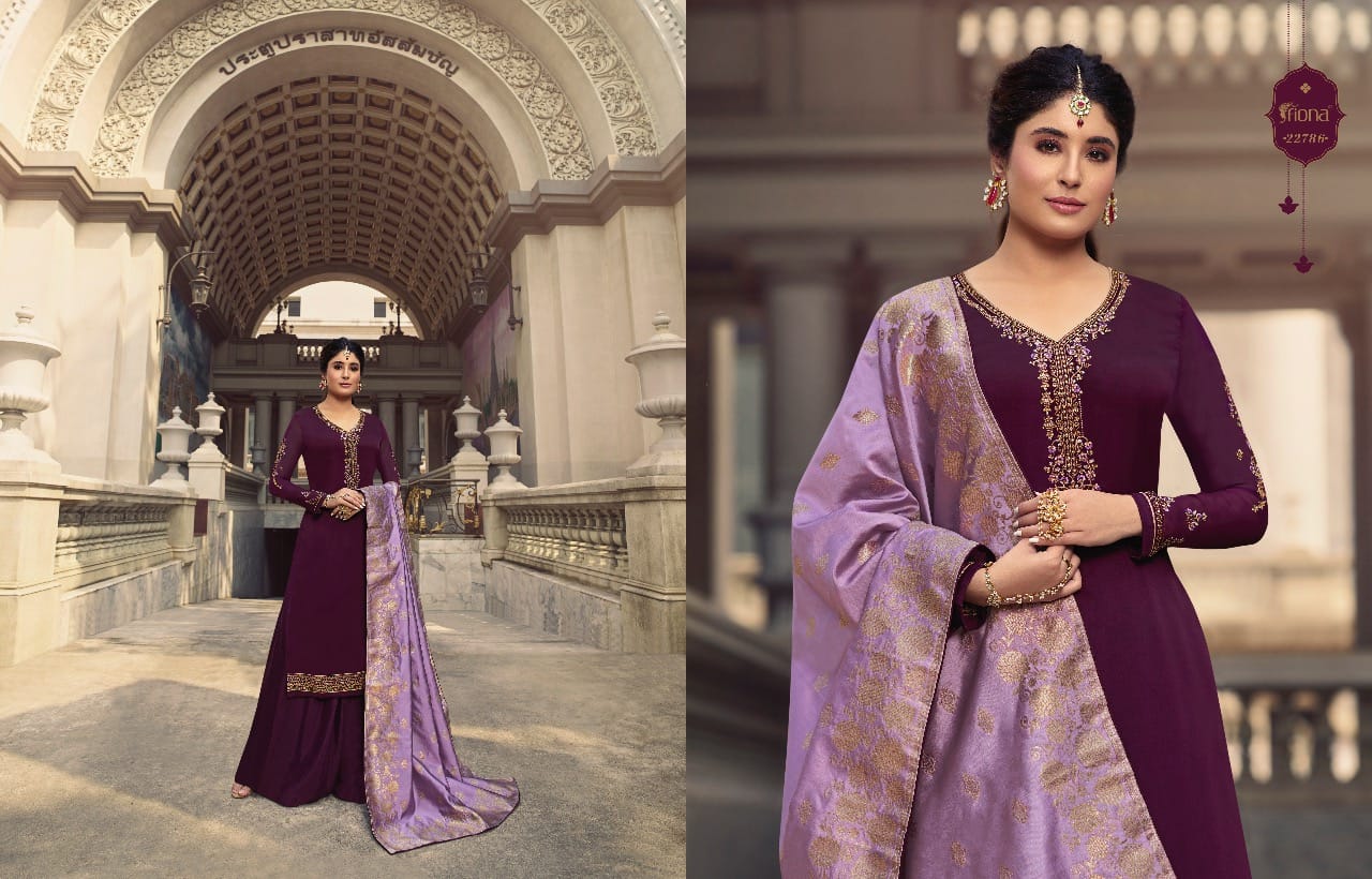 Fiona Kritika Jacquard Dupatta Satin Georgette Designer Party Wear Suit Looking Adorable