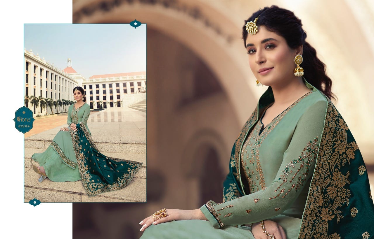 Fiona Kritika Jacquard Dupatta Satin Georgette Designer Party Wear Suit Looking Adorable