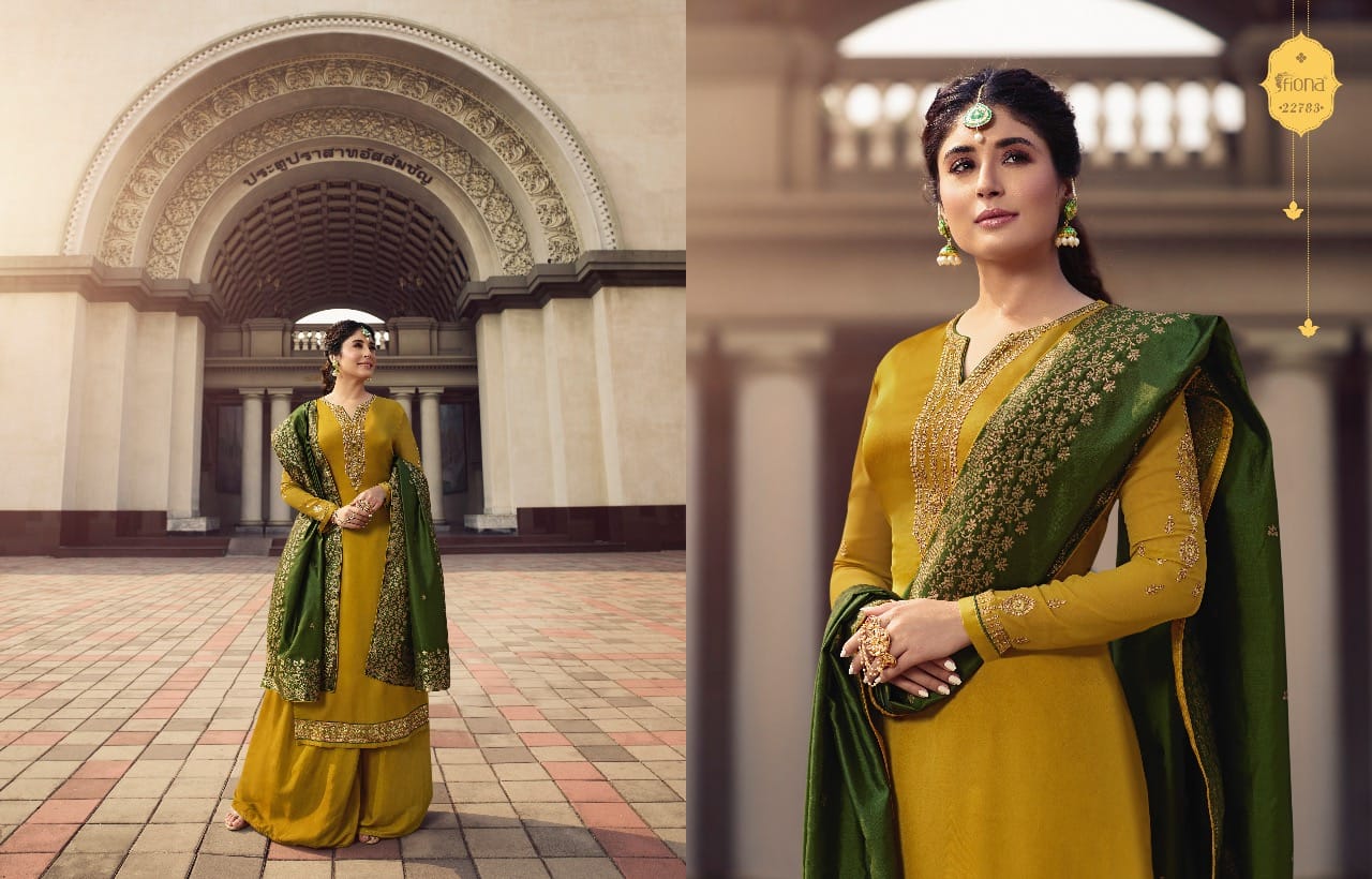 Fiona Kritika Jacquard Dupatta Satin Georgette Designer Party Wear Suit Looking Adorable