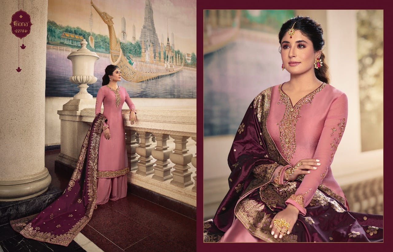 Fiona Kritika Jacquard Dupatta Satin Georgette Designer Party Wear Suit Looking Adorable