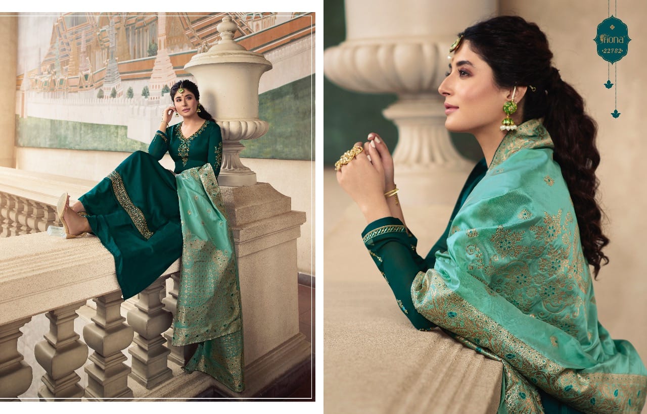 Fiona Kritika Jacquard Dupatta Satin Georgette Designer Party Wear Suit Looking Adorable