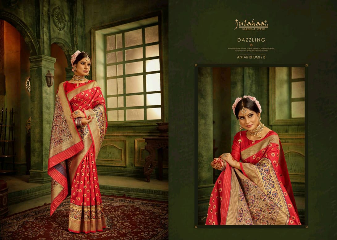 Julahaa Sarees Antar Bhumi Stunning Look Silk Branded Saris Clothing Store